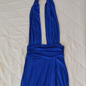 Blue Diane Von Furstenberg Plunge Gown (with pockets)